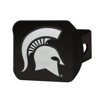 Michigan State Spartans Black Metal Hitch Cover with Metal Chrome 3D Emblem