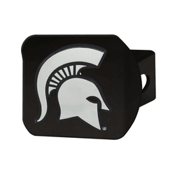 Michigan State Spartans Black Metal Hitch Cover with Metal Chrome 3D Emblem