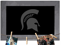Michigan State Spartans Blank Chalkboard with frame & clothespins 11x19 Sign