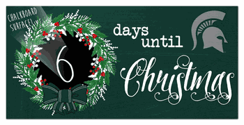 Michigan State Spartans Chalk Christmas Countdown 6x12 Sign
