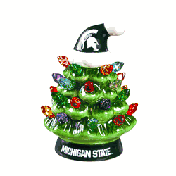 Michigan State Spartans Christmas Tree 4 Inch LED Tabletop