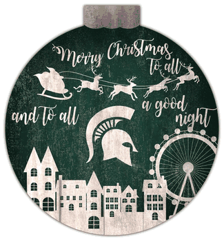Michigan State Spartans Christmas Village 12in Wall Art