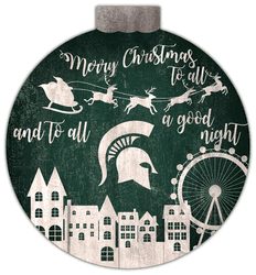 Michigan State Spartans Christmas Village 12in Wall Art
