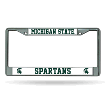 Michigan State Spartans Standard Chrome Frame with Plastic Inserts 12