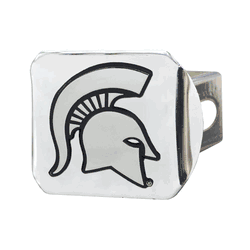 Michigan State Spartans Chrome Metal Hitch Cover with Chrome Metal 3D Emblem