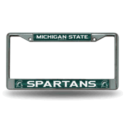 Michigan State Spartans Classic 12" x 6" Silver Bling Chrome Car/Truck/SUV Auto Accessory