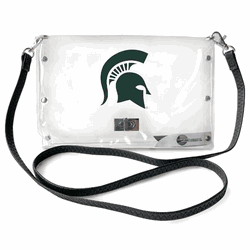 Michigan State Spartans Clear Envelope Purse STRAP