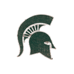 Michigan State Spartans Distressed Logo Cutout Sign