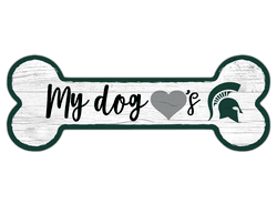 Michigan State Spartans Dog Bone 6x12 Sign