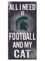 Michigan State Spartans Football and My Cat 6x12 Sign