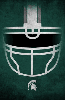 Michigan State Spartans Ghost Helmet 17x26