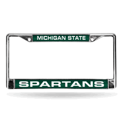 Michigan State Spartans Green 12" x 6" Laser Cut Chrome Frame