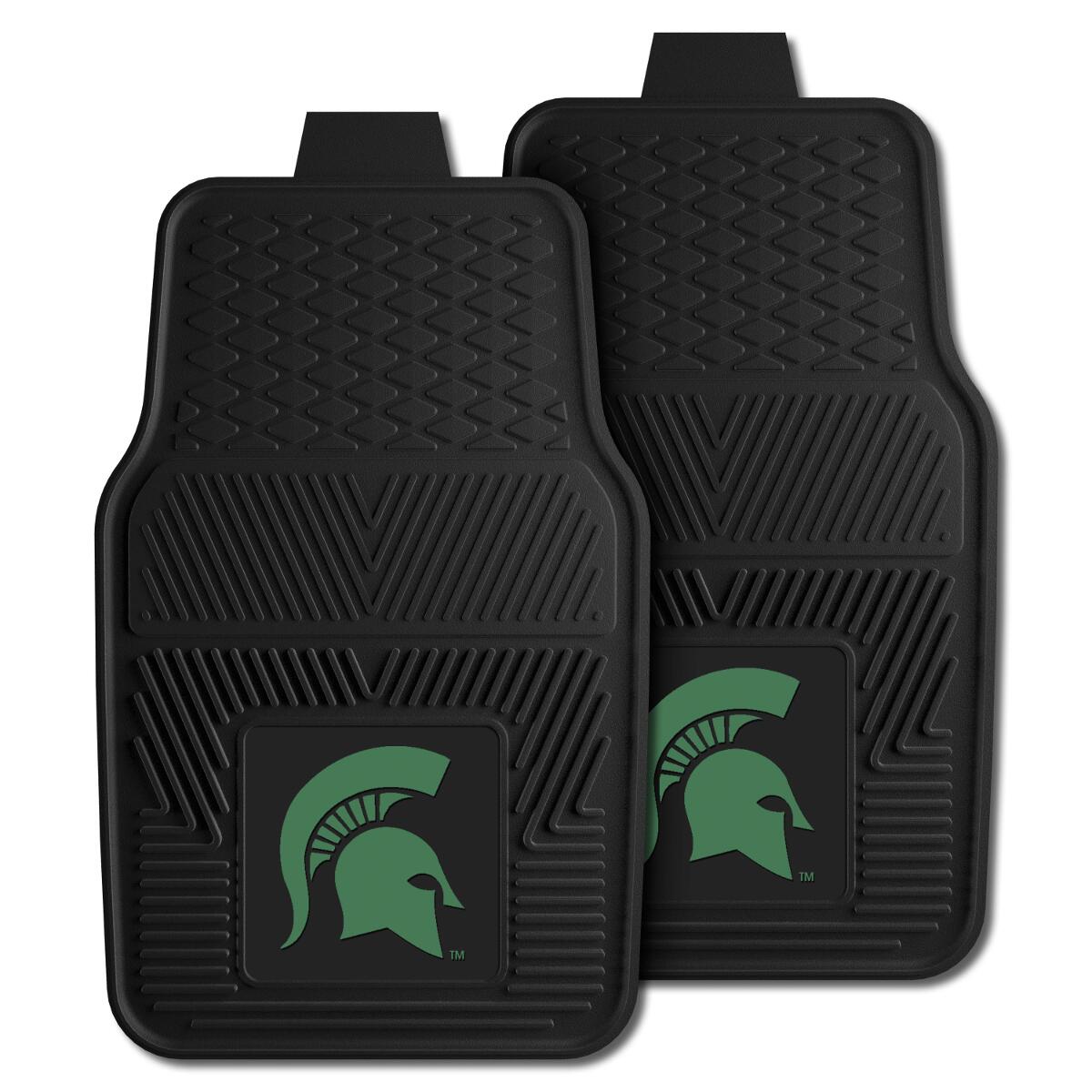 FANMATS Michigan State Spartans Utility Car Mats 2-Pack | 14x17 Inch All-Weather Back Seat Mats