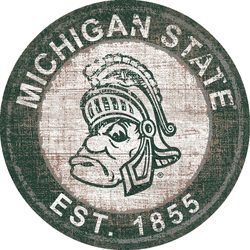 Michigan State Spartans Heritage Logo Round Sign