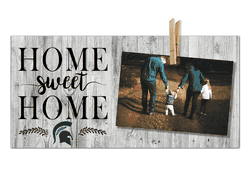 Michigan State Spartans Home Sweet Home Clothespin 6x12