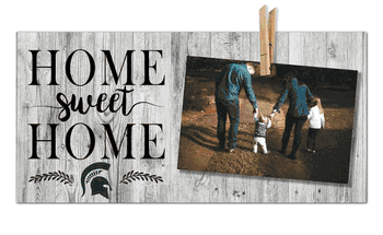 Michigan State Spartans Home Sweet Home Clothespin 6x12
