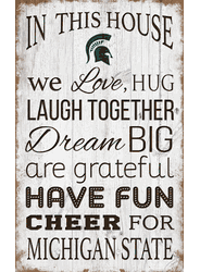 Michigan State Spartans In This House 11x19 Sign