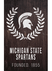 Michigan State Spartans Laurel Wreath 11x19 Sign