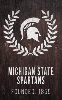 Michigan State Spartans Laurel Wreath 11x19 Sign