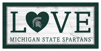 Michigan State Spartans Love 6x12 Sign