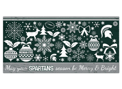 Michigan State Spartans Merry and Bright 6x12 Sign