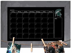 Michigan State Spartans Monthly Chalkboard with frame & clothespins 11x19 Sign