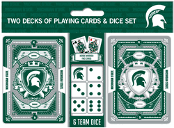 Michigan State Spartans NCAA 2-pack Playing Cards & Dice Set