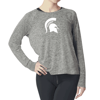 Michigan State Spartans NCAA Kadi Raglan Long Sleeve Heather Grey XS