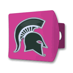 Michigan State Spartans Pink Metal Hitch Cover with  3D Color Emblem