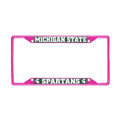 Michigan State Spartans Pink Metal License Plate Frame - 6.25"x12.25"