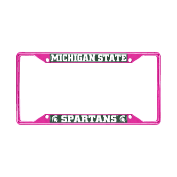 Michigan State Spartans Pink Metal License Plate Frame - 6.25