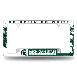 Michigan State Spartans Primary 12" x 6" Chrome All Over Automotive License Plate Frame