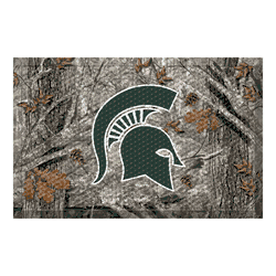 Michigan State Spartans Rubber Scraper Door Mat, Camo Color