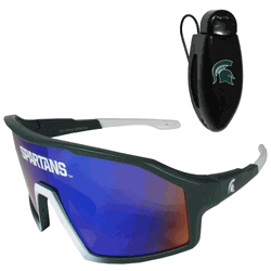 Michigan State Spartans Shield Sunglasses with Visor Clip