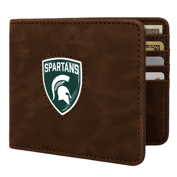 Michigan State Spartans Shield Wallet - Brown