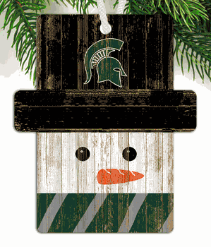 Michigan State Spartans Snowman Ornament