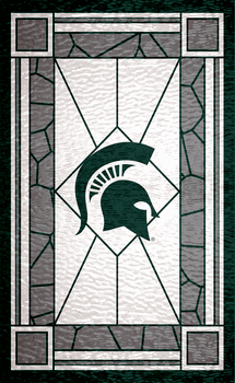 Michigan State Spartans Stained Glass 11x19 Wood Sign