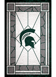 Michigan State Spartans Stained Glass 11x19 Wood Sign