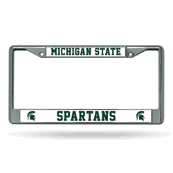 Michigan State Spartans Standard Chrome Frame with Plastic Inserts 12" x 6" Car/Truck Auto Accessory