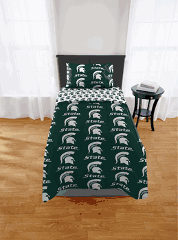 NCAA Michigan State Spartans Spartans Twin Rotary Bed In A Bag Set