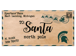 Michigan State Spartans To Santa 6x12 Sign