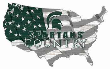 Michigan State Spartans USA Shape Flag Cutout