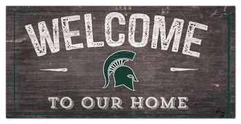 Michigan State Spartans Welcome Distressed 6 x 12