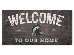Michigan State Spartans Welcome Distressed 6 x 12