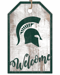 Michigan State Spartans Welcome Team Tag 11x19 Sign