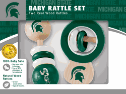 Michigan State Spartans Wood Rattle Set