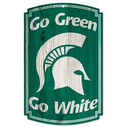 Michigan State Spartans Wood Sign