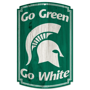 Michigan State Spartans Wood Sign