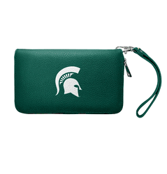 Michigan State Spartans Zip Organizer Wallet Pebble Green