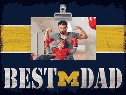 Michigan Wolverines 10" x 8" Best Dad with Stripe Clip Frame